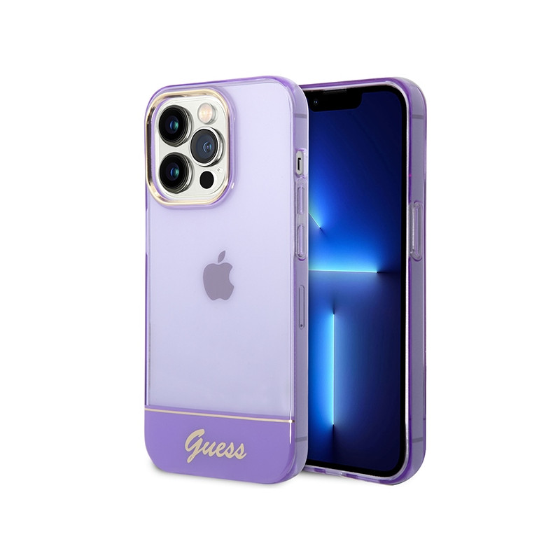 Kryt Guess TRANSLUCENT pro iPhone 14 Pro Max - fialové