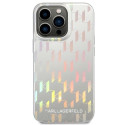 Kryt Karl Lagerfeld Monogram Iridescent iPhone 14 Pro - stříbrné