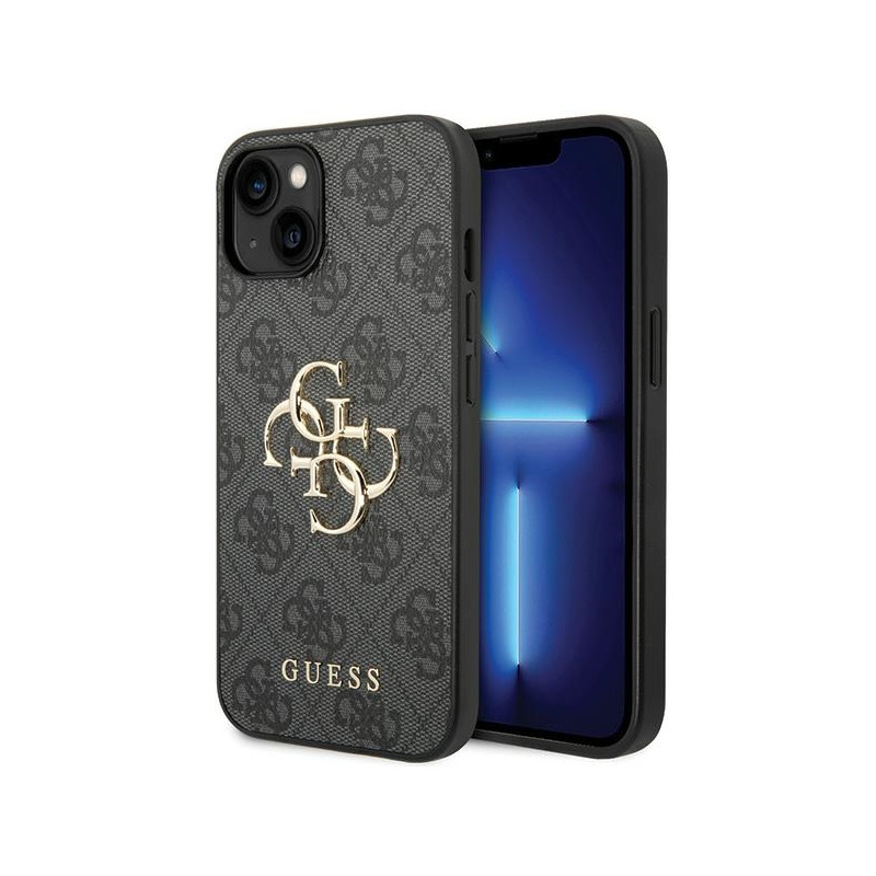 Kryt Guess 4G BIG METAL LOGO pro iPhone 15 - šedý