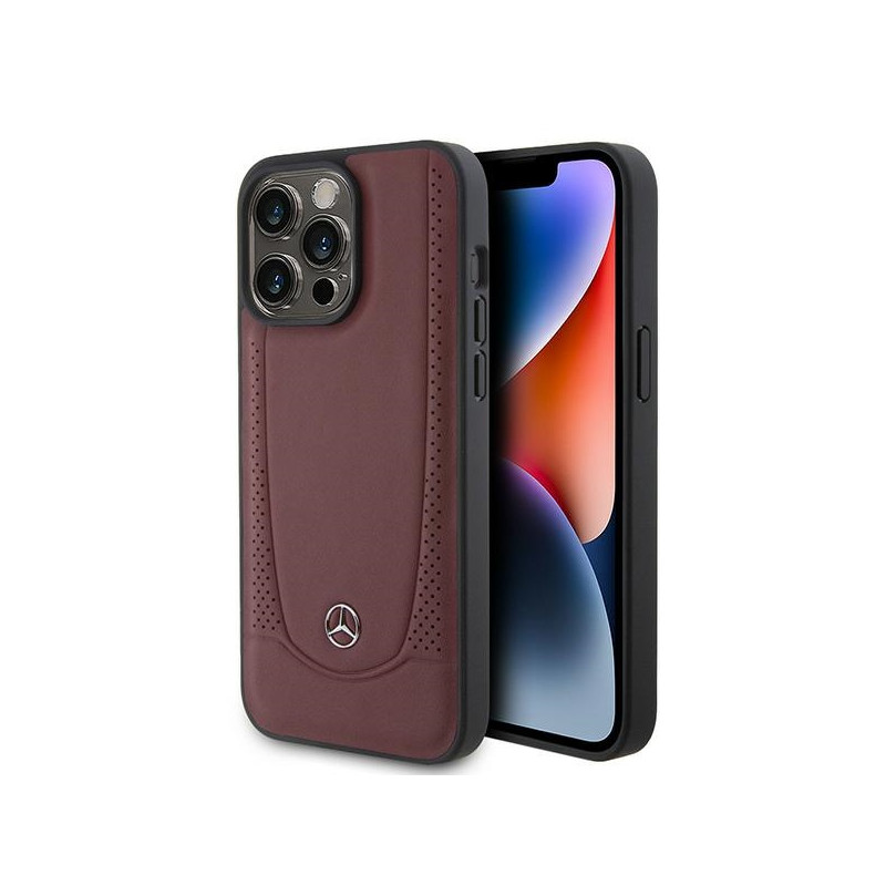 Kryt Mercedes MEHCP15LARMRE pro iPhone 15 Pro - červená/červená (hardcase leather)