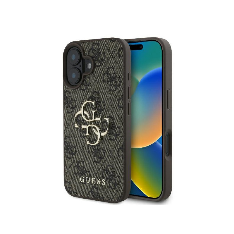 Kryt Guess 4G BIG LOGO pro iPhone 16 - hnědý