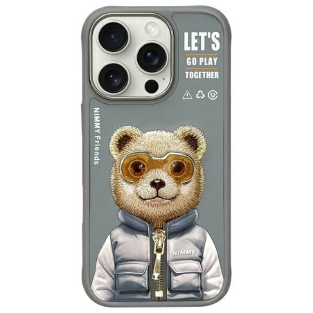 Kryt Nimmy COOL&FUTE 2.0 Bear iPhone 16 Pro – šedá