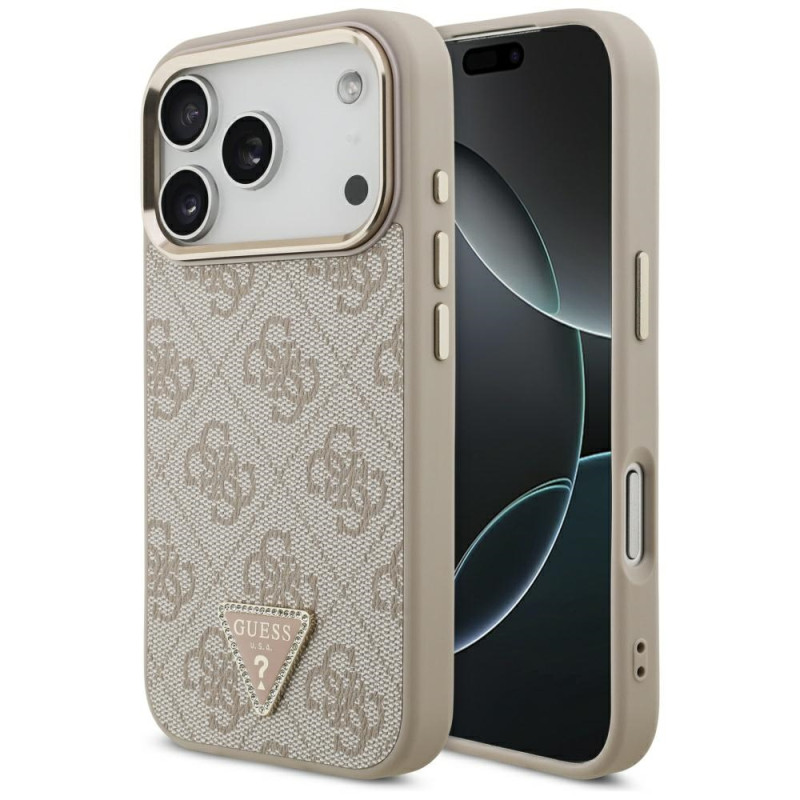 Kryt Guess 4G Triangle Logo pro iPhone 17 Pro - růžové zlato