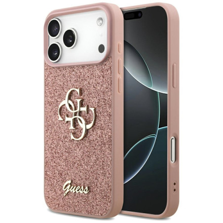 Kryt Guess Fixed Glitter Big 4G iPhone 17 Pro Max - růžová