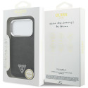 Kryt Guess Glitter Triangle Logo MagSafe pro iPhone 17 Pro černá