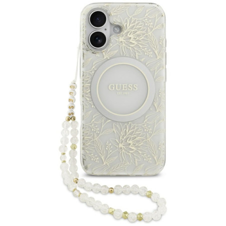 Kryt Guess IML Flowers pro iPhone 17 - bílá