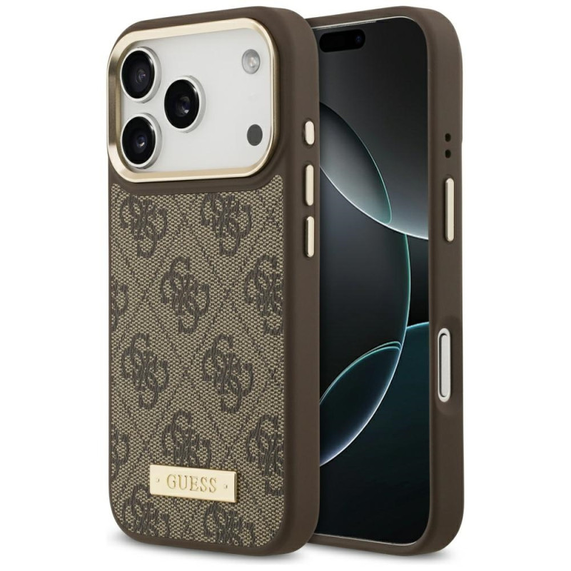 Kryt Guess 4G Logo Plate pro iPhone 17 Pro - brown