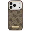Kryt Guess 4G Logo Plate MagSafe pro iPhone 17 Pro – brown