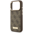 Kryt Guess 4G Logo Plate MagSafe pro iPhone 17 Pro – brown