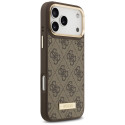 Kryt Guess 4G Logo Plate pro iPhone 17 Pro Max - hnědý