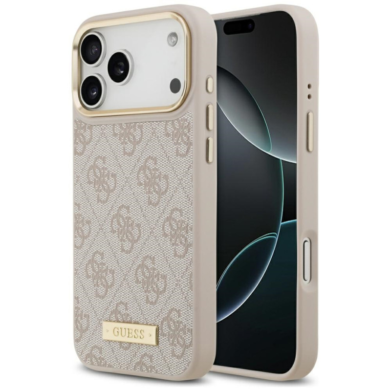 Kryt Guess 4G Logo Plate pro iPhone 17 Pro Max - růžová
