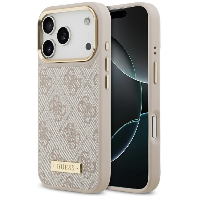 Kryt Guess 4G LOGO PLATE pro iPhone 17 Pro - pink