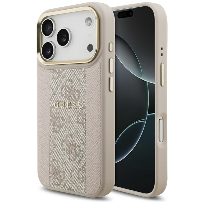 Kryt Guess 4G STRIPE Magsafe pro iPhone 17 Pro - růžová