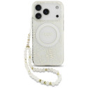 Kryt Guess IML Flowers MagSafe pro iPhone 17 Pro - bílá