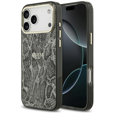 Kryt Guess PYTHON PATTERN MagSafe pro iPhone 17 Pro Max - černý