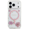 Kryt Guess RESIN FLOWERS Glitter MagSafe pro iPhone 17 Pro