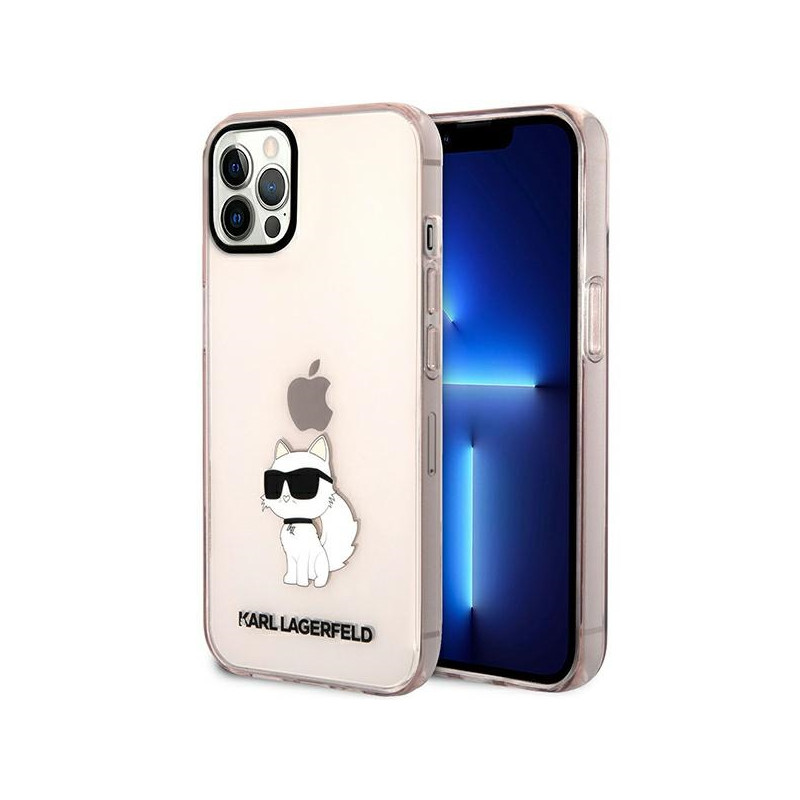 Kryt Karl Lagerfeld CHOUPETTE Collection pro iPhone 12 - růžové