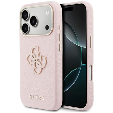 Kryt Guess FW RESIN Logo Case iPhone 17 Pro - růžová