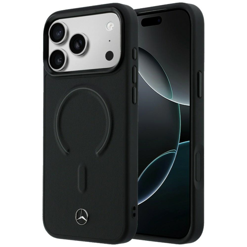 Pouzdro Mercedes Leather 3D MagSafe pro iPhone 17 Pro - černé