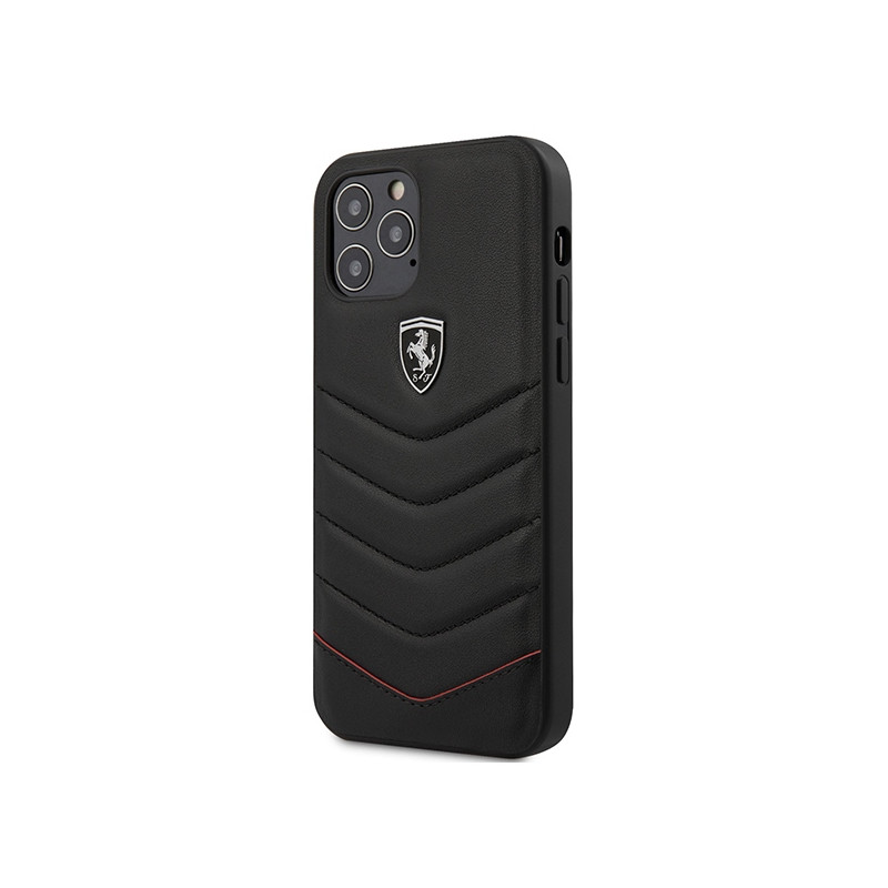 Kryt Ferrari OFF TRACK QUILTED pro iPhone 12 - černý