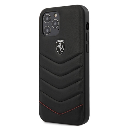 Kryt Ferrari OFF TRACK QUILTED iPhone 12 - černý