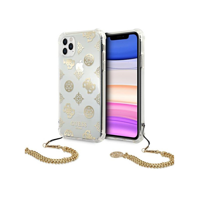 Kryt Guess PEONY CHAIN COLLECTION pro iPhone 11 Pro - zlatý
