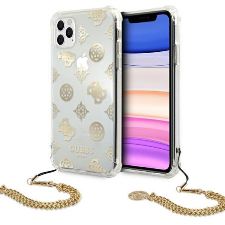 Kryt Guess PEONY CHAIN COLLECTION pro iPhone 11 Pro – zlatý