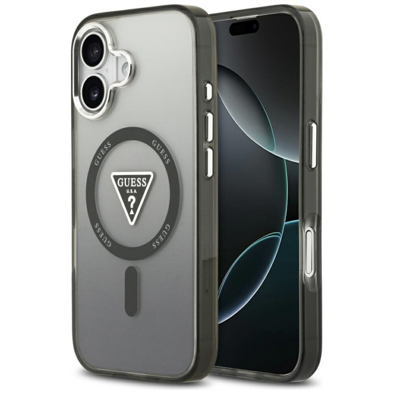 Kryt Guess IML Gradient Triangle Logo pro iPhone 17 - černé