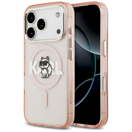 Kryt Karl Lagerfeld CHOUPETTE SKETCH iPhone 17 Pro - růžové