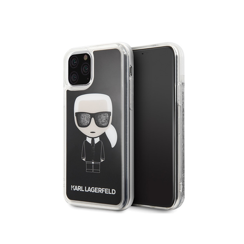 Kryt Karl Lagerfeld ICONIC Glitter na iPhone 11 Pro - černá