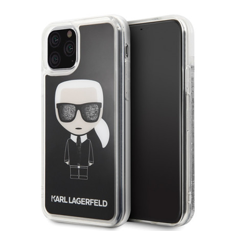 Kryt Karl Lagerfeld ICONIC Glitter iPhone 11 Pro černá