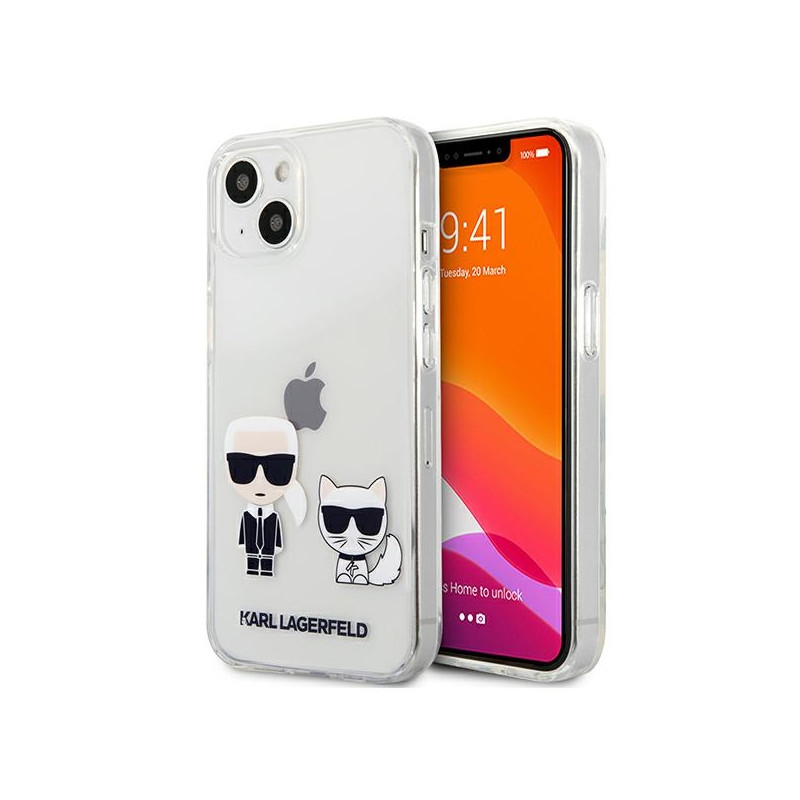 Kryt Karl Lagerfeld KARL & CHOUPETTE Transparent pro iPhone 13 mini - průhledné