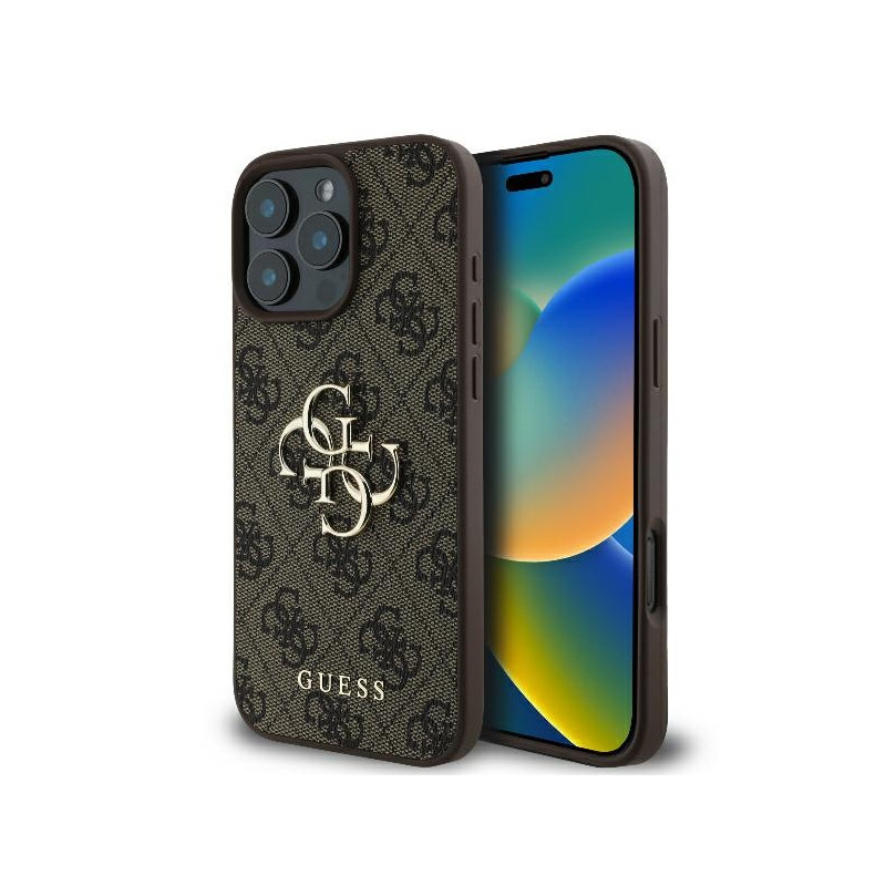 Kryt Guess 4G BIG LOGO pro iPhone 16 Pro Max - hnědý