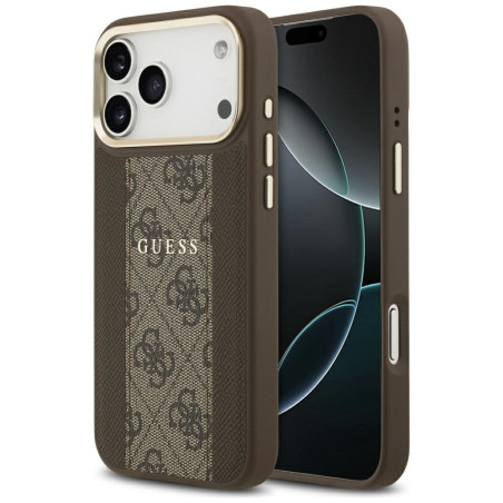 Kryt Guess 4G STRIPE MAGSAFE pro iPhone 17 Pro Max - brown
