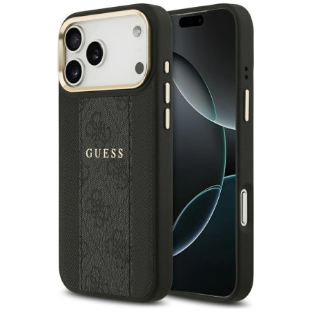 Kryt Guess 4G STRIPE MagSafe pro iPhone 17 Pro Max - černý