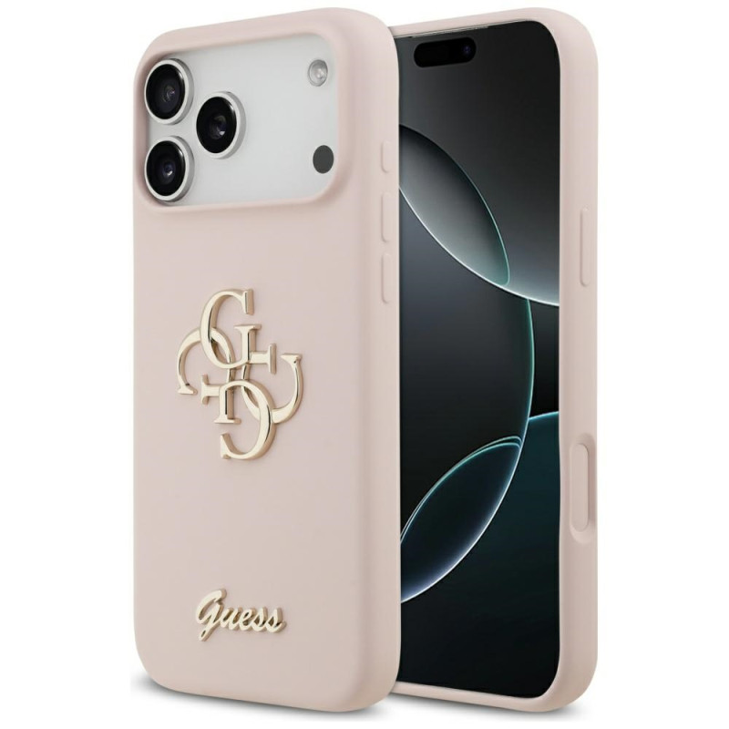 Kryt Guess SILICONE BIG 4G SCRIPT pro iPhone 17 Pro Max - růžová