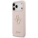 Kryt Guess SILICONE BIG 4G SCRIPT iPhone 17 Pro Max - růžová