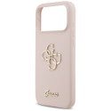 Kryt Guess SILICONE BIG 4G SCRIPT iPhone 17 Pro Max - růžová