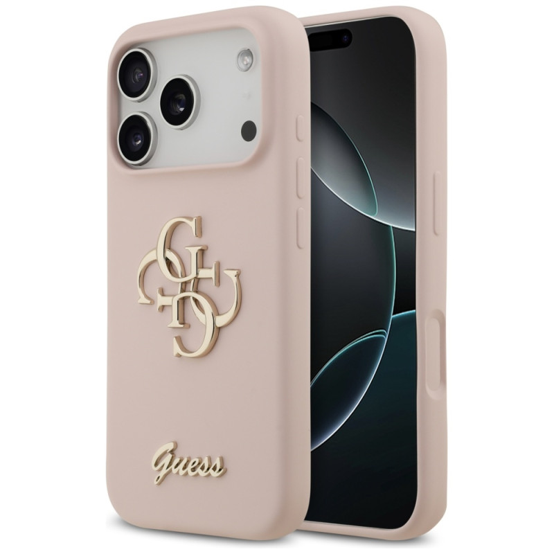 Kryt Guess Silicone Big 4G Script Case pro iPhone 17 Pro - pink