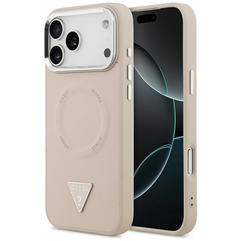 Kryt Guess Triangle Logo MagSafe pro iPhone 17 Pro - růžová