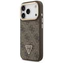 Kryt Guess 4G PU Triangle Logo & Stand iPhone 17 Pro - hnědá