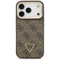 Kryt Guess 4G PU Triangle Logo & Stand iPhone 17 Pro - hnědá