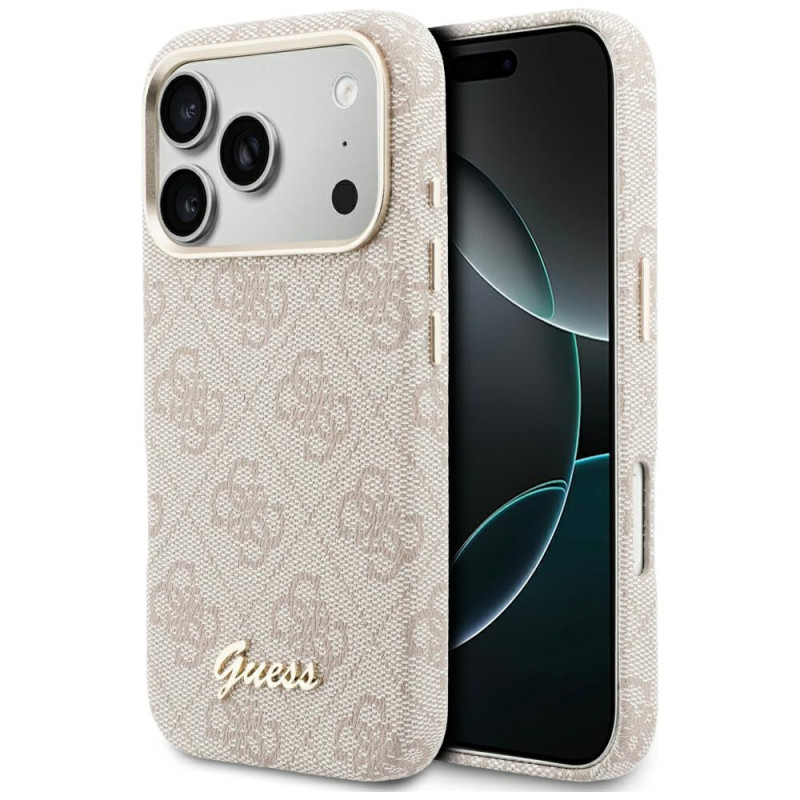 Kryt Guess 4G Script MagSafe pro iPhone 17 Pro Max - pink