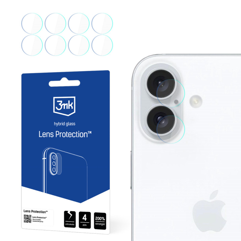 Ochranné sklo 3mk LENS PROTECTION™ HYBRID pro iPhone 16 Plus - čiré
