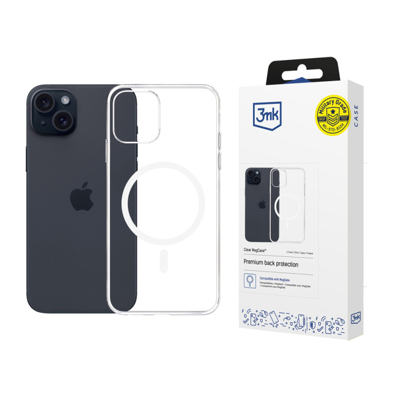 Kryt 3mk Clear MagCase pro iPhone 15 Plus - transparent