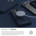 NJORD Vatn MagSafe Kryt z lososí kůže pro iPhone 13 Pro Max, tmavě modrý