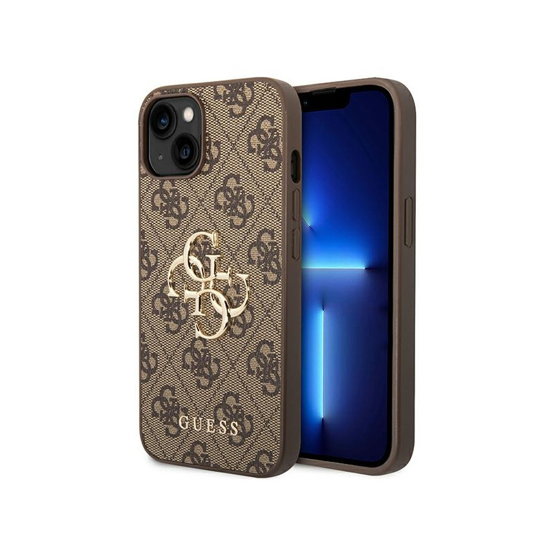 Kryt Guess 4G BIG METAL LOGO pro iPhone 14 - hnědý