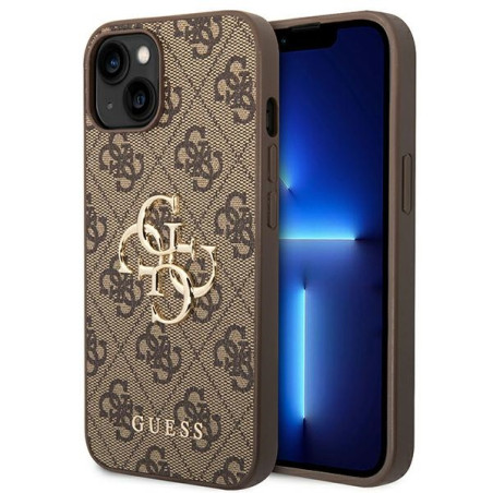 Kryt Guess 4G BIG METAL LOGO pro iPhone 14 - hnědý