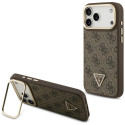 Kryt Guess 4G PU Triangle Logo & Stand pro iPhone 17 Pro Max - hnědý