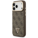 Kryt Guess 4G PU Triangle Logo & Stand pro iPhone 17 Pro Max - hnědý
